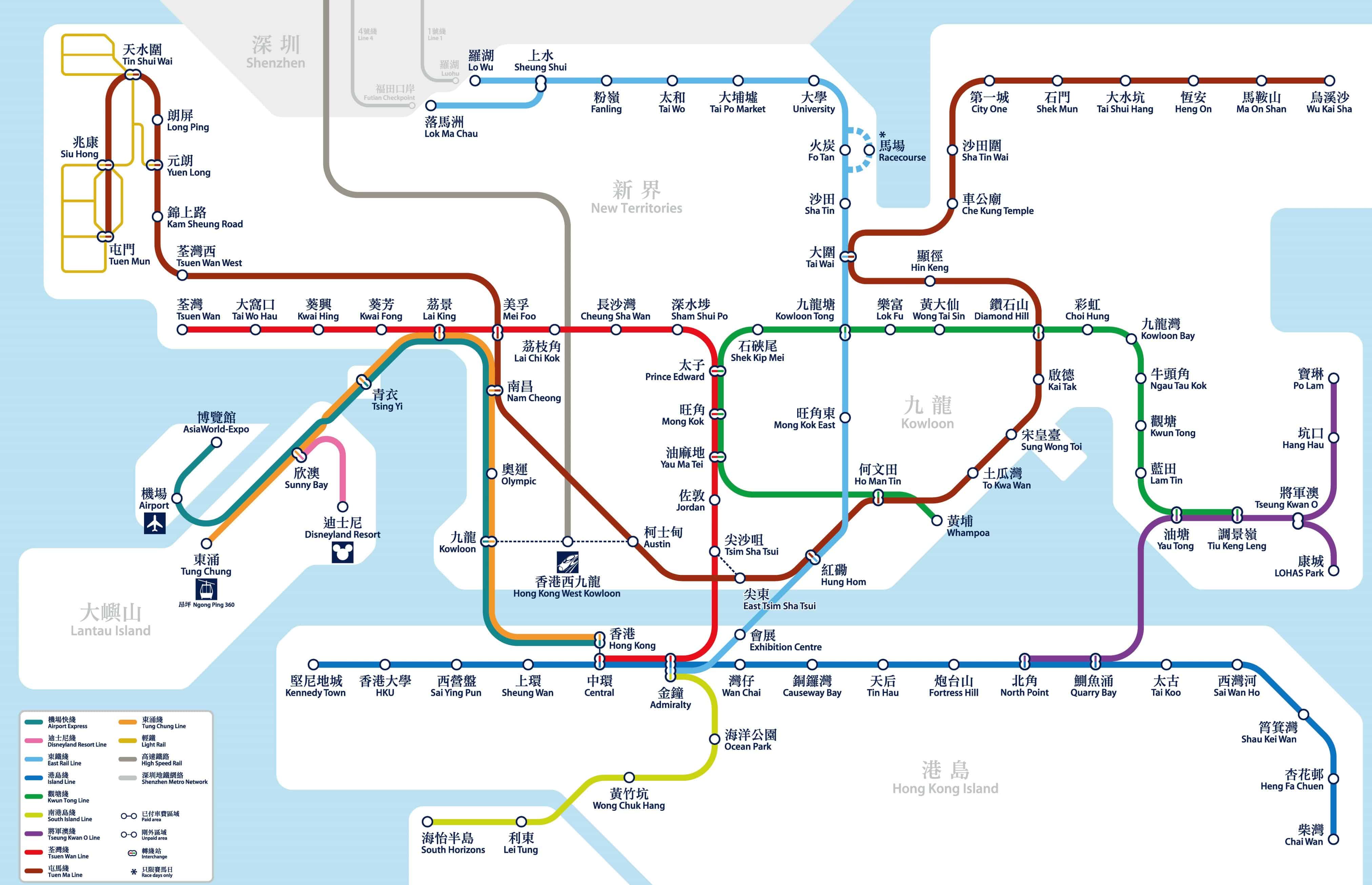Hong Kong Mtr Routemap | The Ultimate Hong Kong Disneyland Planning Guide (2026) Hong Kong Mtr Route Map