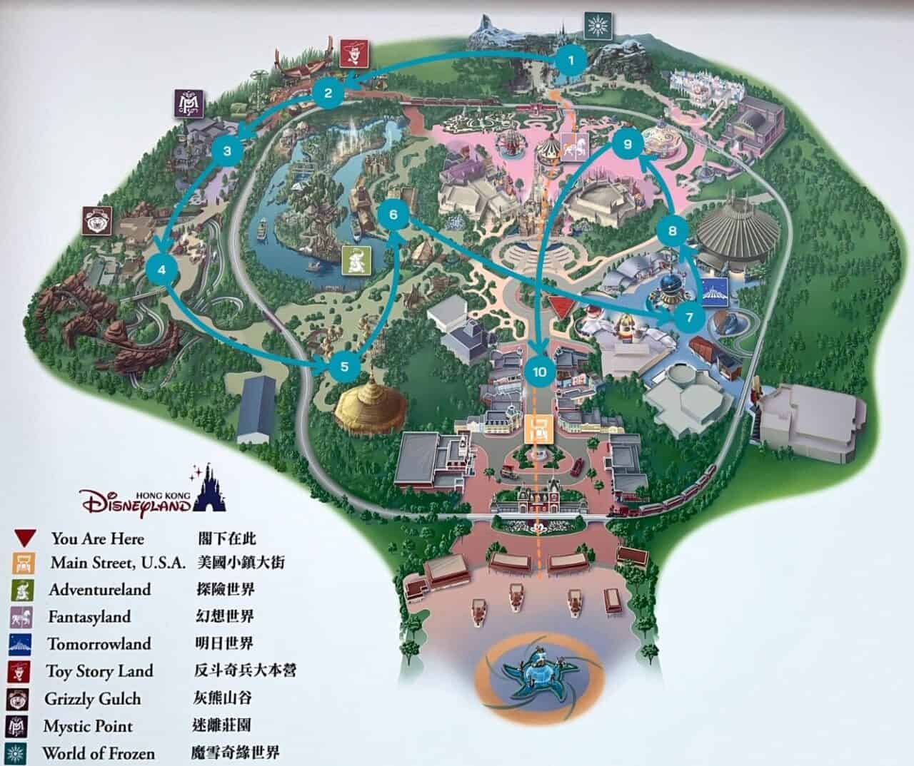 Hong Kong Disneyland Map With Route | First Time Visitor Guide To Hong Kong Disneyland (2026) Hong Kong Disneyland Map With Route | Your Disney