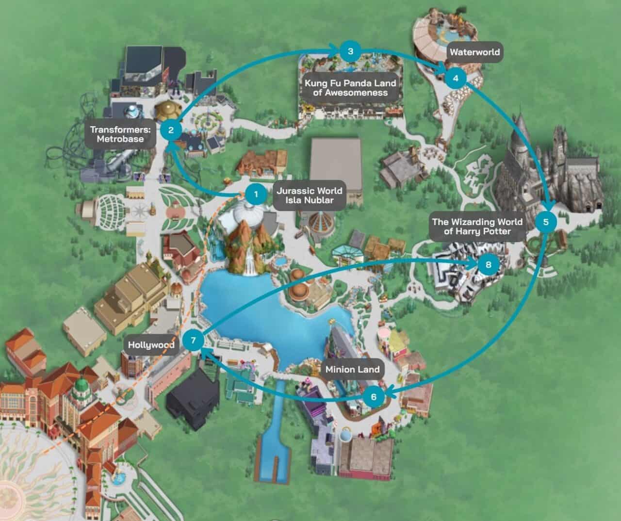 Universal Studios Beijing Map With Route En | First Time Visitor Guide To Universal Studios Beijing (2026) Universal Studios Beijing Map With Route En | Your Disney